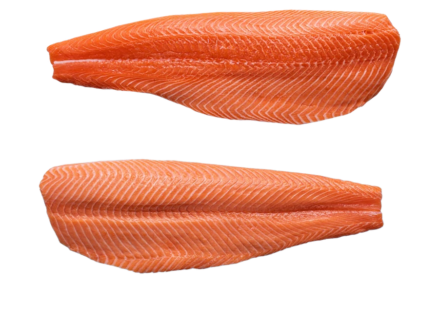 F-Trim — fillet seen from the flesh side and the skin side