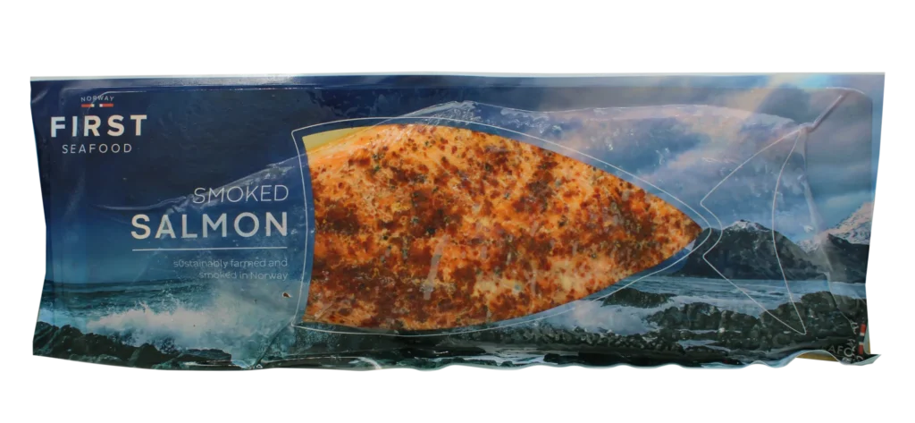 Individually vacuum-packed hot-smoked salmon